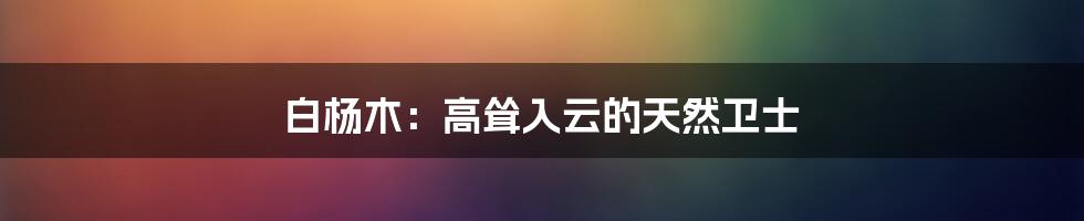 白杨木：高耸入云的天然卫士