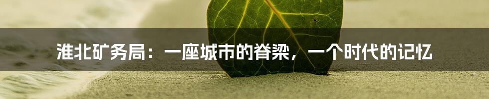 淮北矿务局：一座城市的脊梁，一个时代的记忆