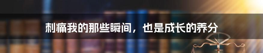 刺痛我的那些瞬间，也是成长的养分