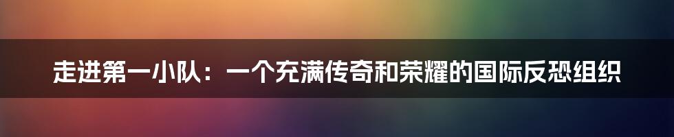 走进第一小队：一个充满传奇和荣耀的国际反恐组织