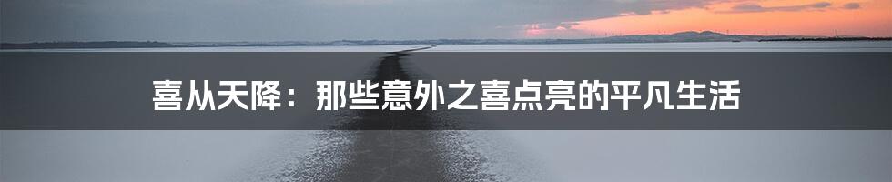 喜从天降：那些意外之喜点亮的平凡生活