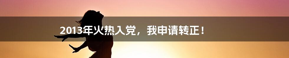 2013年火热入党，我申请转正！