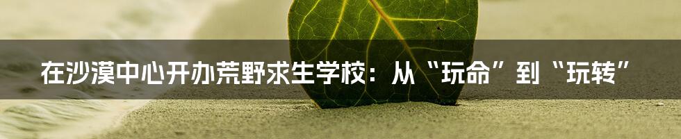 在沙漠中心开办荒野求生学校：从“玩命”到“玩转”