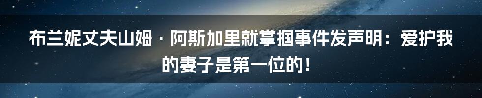 布兰妮丈夫山姆·阿斯加里就掌掴事件发声明：爱护我的妻子是第一位的！