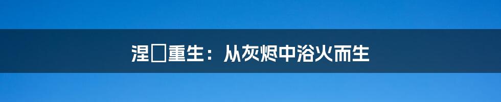 涅槃重生：从灰烬中浴火而生