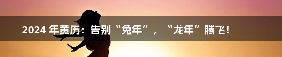 2024 年黄历：告别“兔年”，“龙年”腾飞！