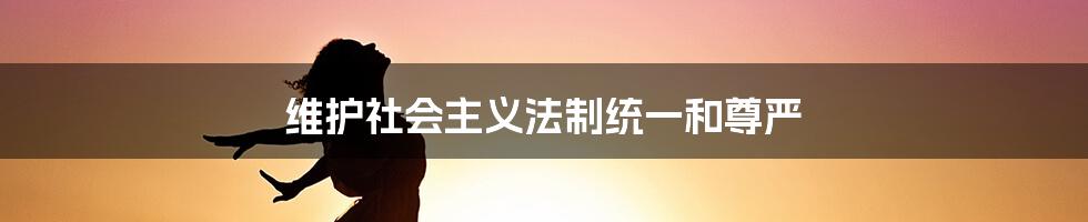 维护社会主义法制统一和尊严