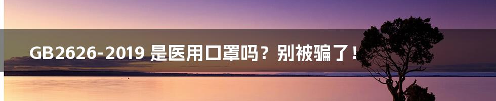 GB2626-2019 是医用口罩吗？别被骗了！