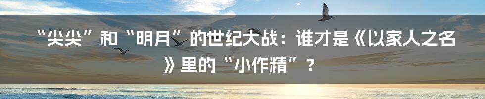 “尖尖”和“明月”的世纪大战：谁才是《以家人之名》里的“小作精”？