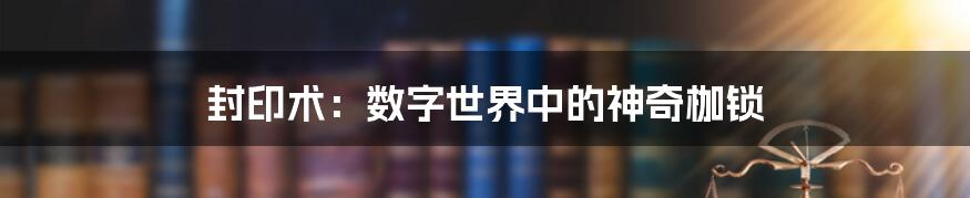 封印术：数字世界中的神奇枷锁