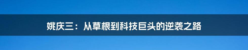 姚庆三：从草根到科技巨头的逆袭之路