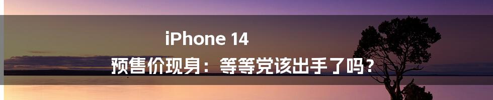 iPhone 14 预售价现身：等等党该出手了吗？