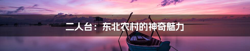 二人台：东北农村的神奇魅力