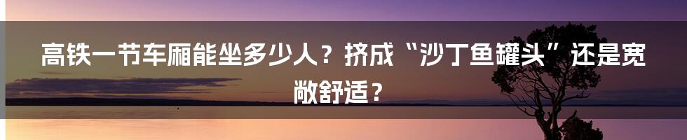 高铁一节车厢能坐多少人？挤成“沙丁鱼罐头”还是宽敞舒适？