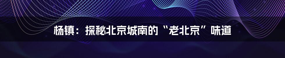 杨镇：探秘北京城南的“老北京”味道