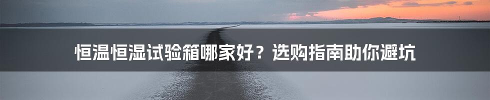 恒温恒湿试验箱哪家好？选购指南助你避坑