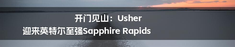 开门见山：Usher 迎来英特尔至强Sapphire Rapids