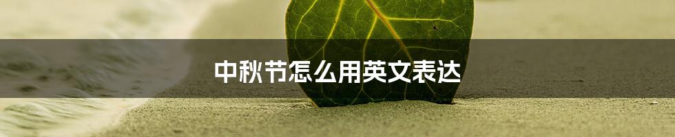 中秋节怎么用英文表达