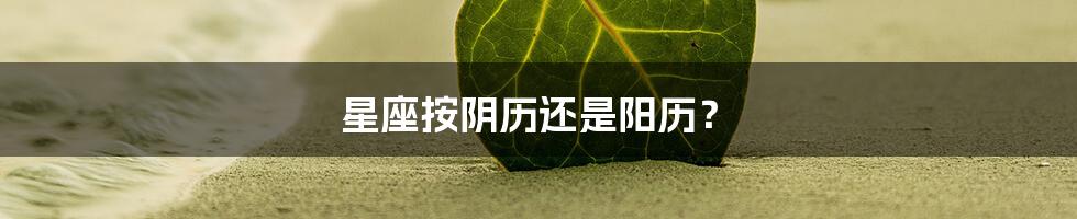 星座按阴历还是阳历？