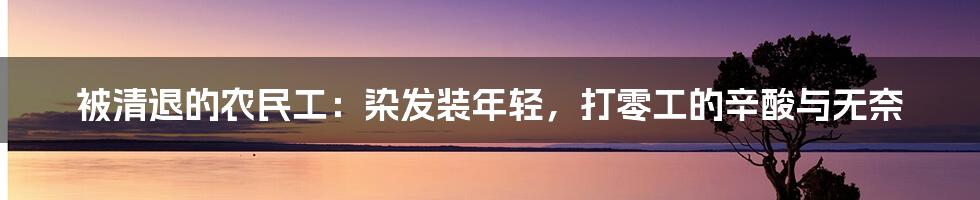 被清退的农民工：染发装年轻，打零工的辛酸与无奈