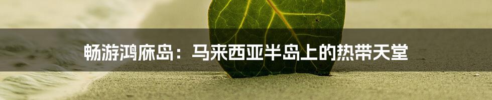 畅游鸿庥岛：马来西亚半岛上的热带天堂