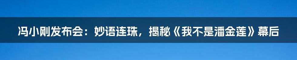 冯小刚发布会：妙语连珠，揭秘《我不是潘金莲》幕后