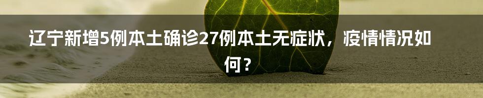 辽宁新增5例本土确诊27例本土无症状，疫情情况如何？