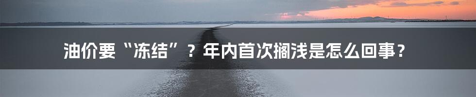 油价要“冻结”？年内首次搁浅是怎么回事？