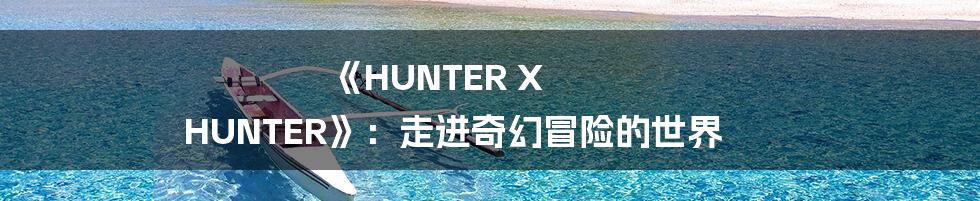 《HUNTER X HUNTER》：走进奇幻冒险的世界