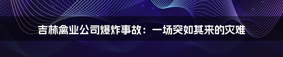 吉林禽业公司爆炸事故：一场突如其来的灾难