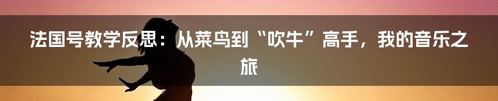 法国号教学反思：从菜鸟到“吹牛”高手，我的音乐之旅