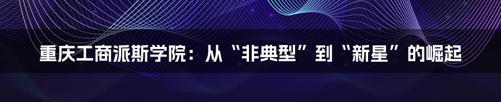 重庆工商派斯学院：从“非典型”到“新星”的崛起