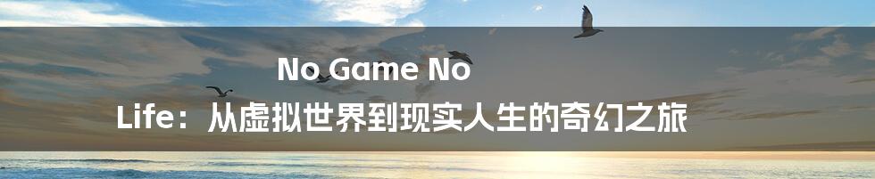 No Game No Life：从虚拟世界到现实人生的奇幻之旅