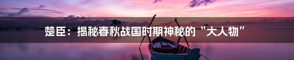 楚臣：揭秘春秋战国时期神秘的“大人物”