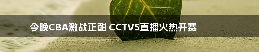 今晚CBA激战正酣 CCTV5直播火热开赛