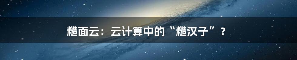 糙面云：云计算中的“糙汉子”？