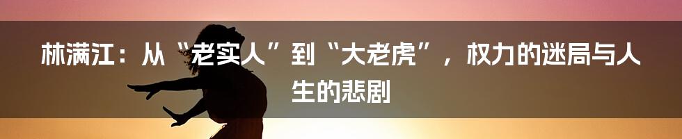 林满江：从“老实人”到“大老虎”，权力的迷局与人生的悲剧