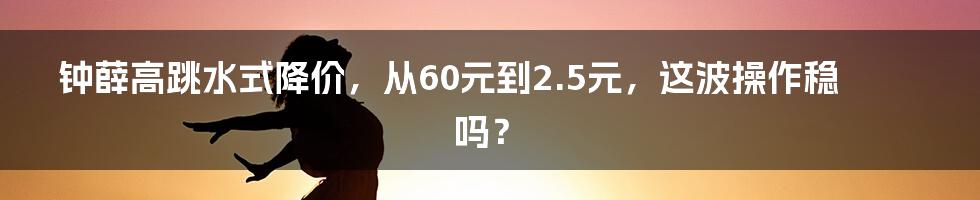 钟薛高跳水式降价，从60元到2.5元，这波操作稳吗？