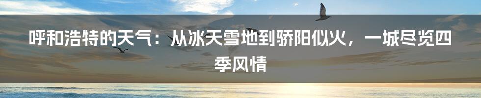 呼和浩特的天气：从冰天雪地到骄阳似火，一城尽览四季风情