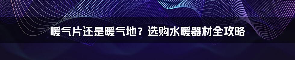 暖气片还是暖气地？选购水暖器材全攻略