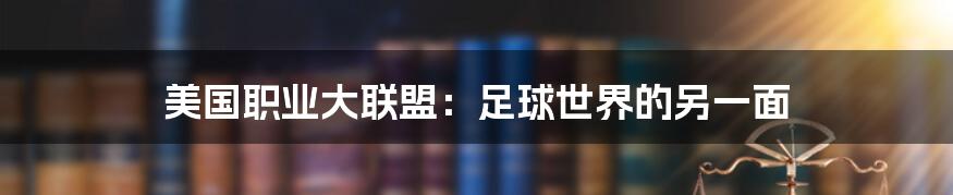 美国职业大联盟：足球世界的另一面