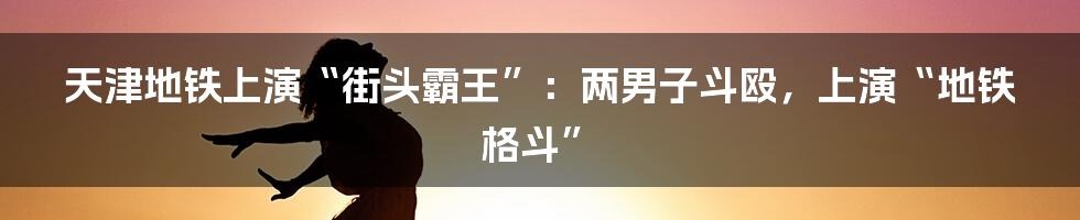 天津地铁上演“街头霸王”：两男子斗殴，上演“地铁格斗”