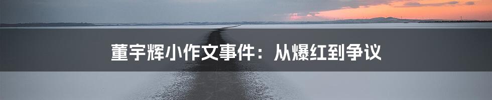 董宇辉小作文事件：从爆红到争议