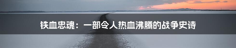 铁血忠魂：一部令人热血沸腾的战争史诗