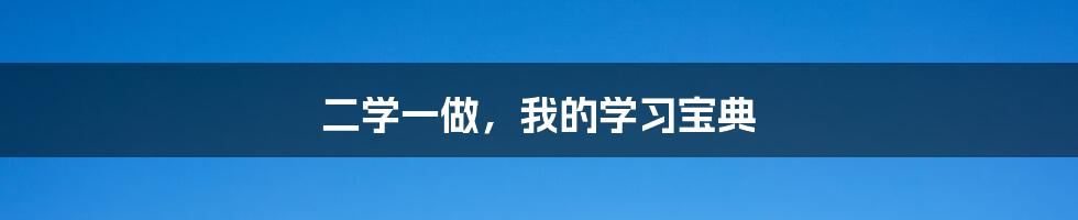 二学一做，我的学习宝典