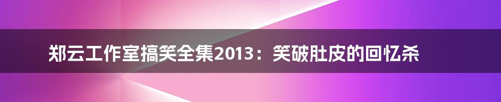 郑云工作室搞笑全集2013：笑破肚皮的回忆杀