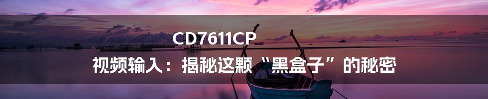 CD7611CP 视频输入：揭秘这颗“黑盒子”的秘密