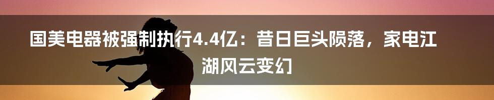 国美电器被强制执行4.4亿：昔日巨头陨落，家电江湖风云变幻