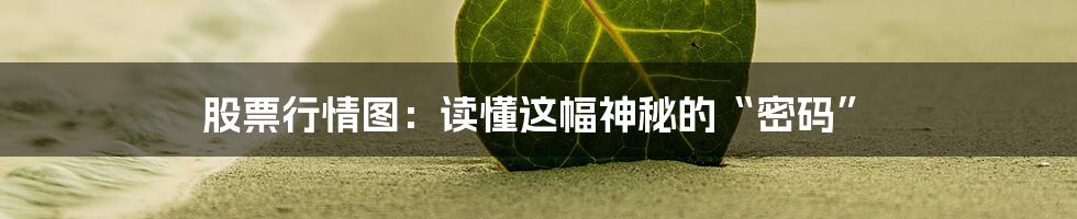 股票行情图：读懂这幅神秘的“密码”