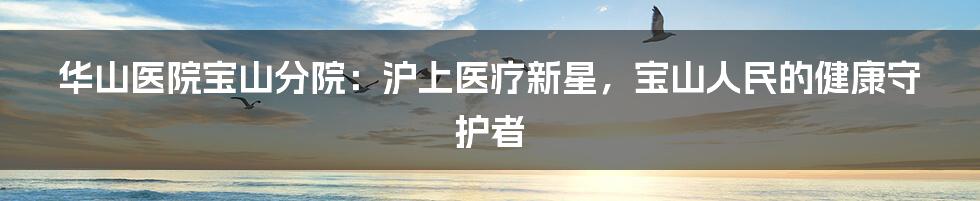 华山医院宝山分院：沪上医疗新星，宝山人民的健康守护者